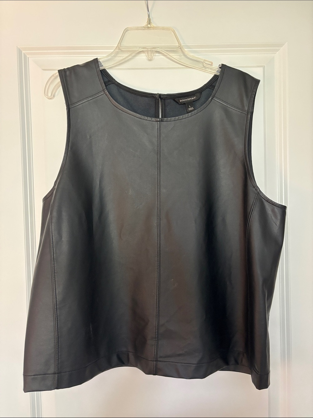 Banana Republic Black Faux Leather Sleeveless Tank